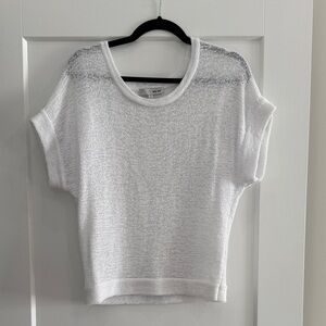 WD.NY Sheer White Short Sleeve Top​